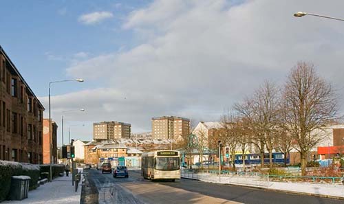 Looking West along Dumbarton Road, Dalmuir, 2011