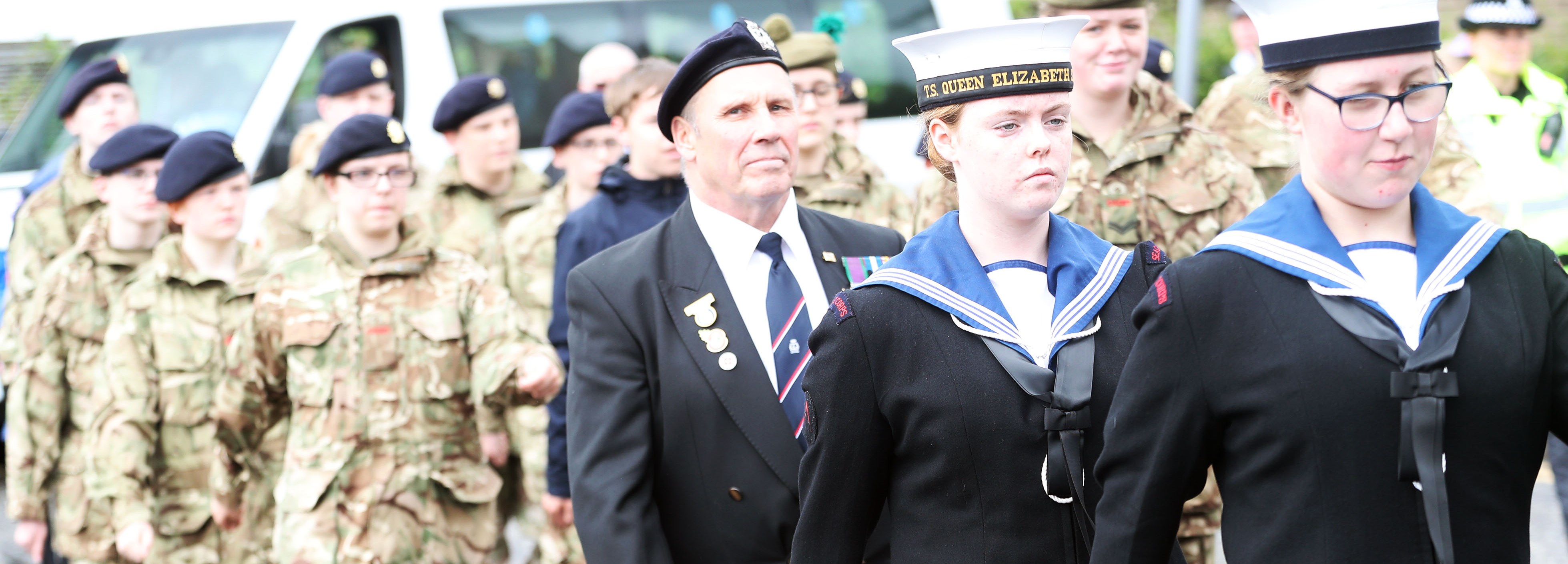 Armed Services marching on parade