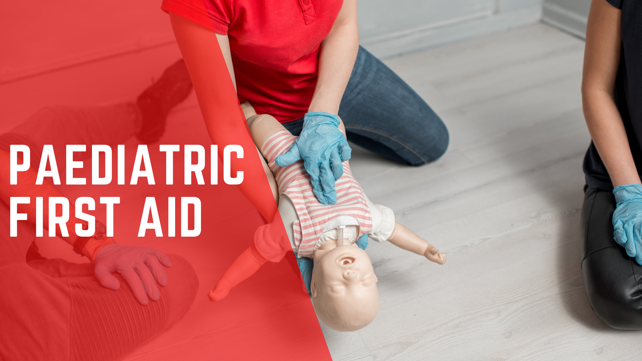 adults practising first aid on a baby mannequin