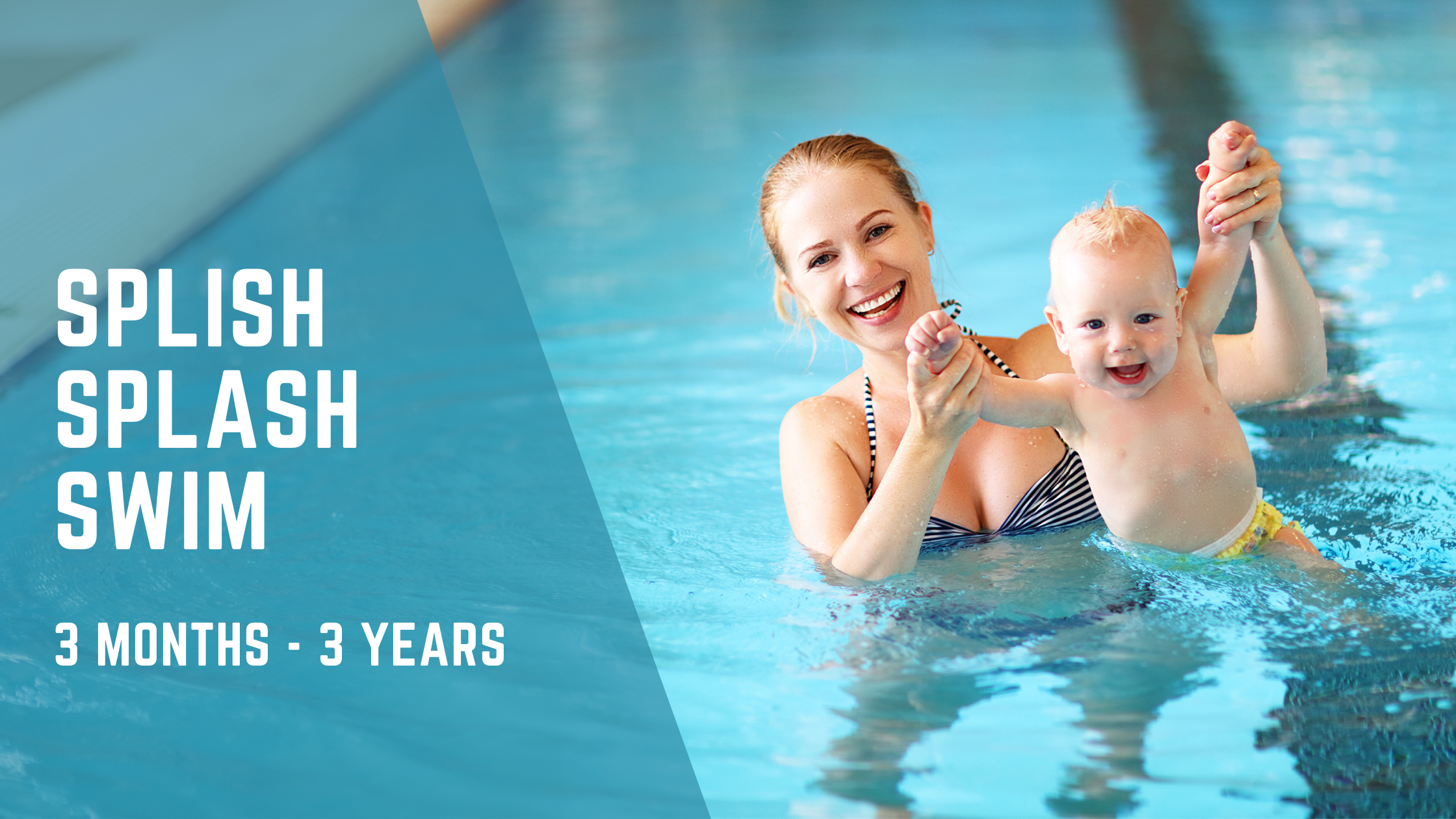 an infant swimming with mum 