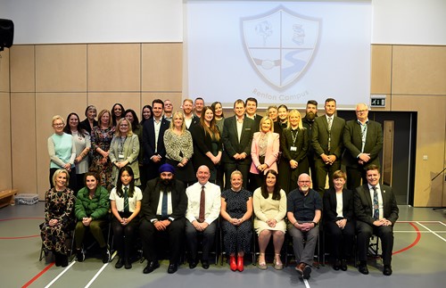 formal photo to celebrate the official opening of the new £15.1million building