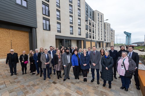 Officials at the opening of Queens Quay Housing