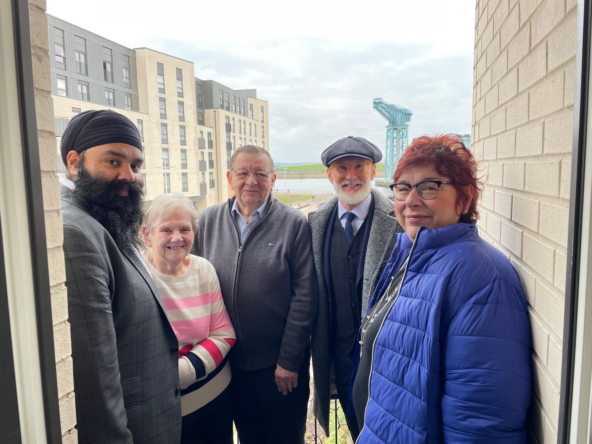 Councillors with residents at Queens Quay opening